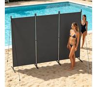 UISEBRT 240 x 180 cm, paravento per esterni, resistente alle intemperie, con picchetti e tiranti, divisorio pieghevole autoportante, senza fori, protezione da sguardi indiscreti per giardino, balcone