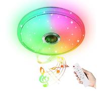 UISEBRT 48W Plafoniera LED Soffitto Dimmerabile con Altoparlante Bluetooth - Lampada da Soffitto RGB con Telecomando e Controllo APP - Plafoniera Musicale LED per Soggiorno Cameretta Cucina