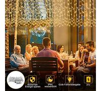 UISEBRT 5m LED Luci Stringa - 200 LED Lucine Led bianca calda con 8 Modelli, IP44 impermeabile Tenda Luminosa per Decorazioni Interni e Esterni, Natale, Halloween, Party, Garden