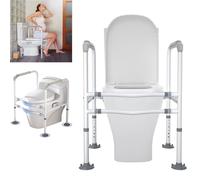 UISEBRT Aiuto per il rialzo del sedile del WC per anziani, regolabile in altezza, con braccioli, antiscivolo, rialzo per il sedile del WC per anziani, carico massimo 200 kg