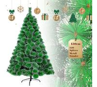 UISEBRT Albero di Natale Artificiale con Effetto Neve 150cm - Decorazione con Supporto, Materiale PVC (Aghi di Pino, Verde)