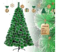 UISEBRT Albero di Natale Artificiale con Effetto Neve 180cm - Decorazione con Supporto, Materiale PVC (Aghi di Pino Verde)