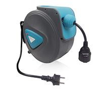 UISEBRT Avvolgicavo Automatico da 20 m, Avvolgitubo Elettrico Girevole con Supporto a Parete 180°, Rosso