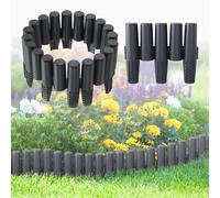 UISEBRT Bordo per prato in plastica, effetto legno, 8,4 m, bordo per aiuole da giardino, bordo per giardino, bordo per falciare, aiuola decorativa da giardino, 1 elemento (lunghezza x altezza): 28 cm
