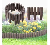 UISEBRT Bordo per prato in plastica, effetto legno, 8,4 m, bordo per aiuole da giardino, bordo per giardino, bordo per falciare, aiuola decorativa da giardino, 1 elemento (lunghezza x altezza): 28 cm