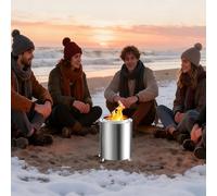 UISEBRT Braciere senza fumo con custodia, portatile Smokeless Fire Pit, piccolo braciere in acciaio inox, per barbecue in legno, 22 x 22 x 22 cm