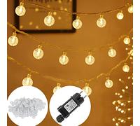 UISEBRT Catena Lampadine LED 20M 160LED Catena Luminosa Decorative per Natale, Giardino, Camera, Balcone, Feste, Bianco Caldo, Trasparente Cavo