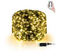 UISEBRT Catena luminosa a LED per esterni, corrente interna, 120 m, con spina e telecomando, filo di rame con 8 modalità di illuminazione per decorazioni natalizie, Halloween, matrimoni, feste (120 m,