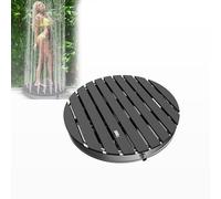 UISEBRT Doccia da giardino esterna in WPC e alluminio - Mobile pavimento doccia solare doccia da campeggio - altezza fontana regolabile fino a 4 m - per piscina giardino terrazza (rotonda - antracite)