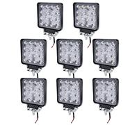 UISEBRT Faro da lavoro a LED, 12 V, 8 x 48 W, per fuoristrada, riflettore per retromarcia, IP67, impermeabile per trattore, SUV, ATV