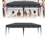 UISEBRT Gazebo pieghevole 3 x 6 cm, tenda da giardino, impermeabile e protezione UV, altezza regolabile, gazebo per esterni, con borsa per il trasporto e ancoraggio, colore: antracite