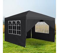 UISEBRT Gazebo pieghevole per feste, 3 x 3 m, con 4 pareti laterali, pieghevole, impermeabile, resistente all'inverno, per festival, feste, campeggio, colore antracite