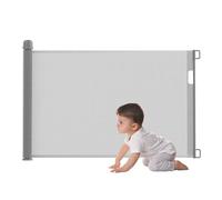 UISEBRT Griglia di protezione per porte arrotolabile, 0-180 cm, per cani e animali domestici, colore: grigio