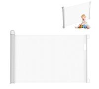 UISEBRT Griglia di protezione per porte estraibile, 0-300 cm, per bambini e animali da pelliccia, griglia di protezione bianca per interni ed esterni, colore: bianco
