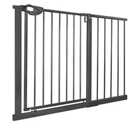 UISEBRT Griglia di protezione per porte senza foratura, per bambini, larghezza 105 - 115 cm, chiusura automatica, griglia di protezione per bambini, colore: nero