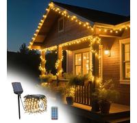 UISEBRT Luci di Natale solari all'aperto 50M 500LED bianco caldo, luci di Natale solari resistenti alle intemperie con 8 modalità e timer per Natale, Pasqua, Halloween, giardino, balcone Deco