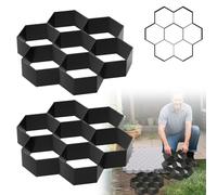 UISEBRT Mattoni per pavimentazione, esagonali per calcestruzzo, cemento, per il fai da te, per il fai da te, giardino, sentieri, persone, 29 x 28 x 4,4 cm, 2 pezzi