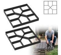 UISEBRT Mattoni per pavimentazione, forma quadrata per calcestruzzo, cemento, per il fai da te, per il fai da te, giardino, sentieri, persone, 40 x 40 x 4 cm, 2 pezzi