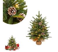 UISEBRT Mini albero di Natale con luce bianca calda, piccolo albero di Natale artificiale, decorazione natalizia, 60 cm, tavolo albero di Natale tipo A-PE+PVC misto Natale
