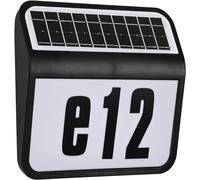 UISEBRT Numero civico a LED solare illuminato in acciaio inox, numero civico solare con 2 LED per esterni, lampada solare con interruttore crepuscolare e pannello solare in silicio amorfo (nero)