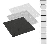 UISEBRT Pannelli acustici 3D, autoadesivi, fonoassorbenti, pannelli da parete per ambienti tranquilli, trattamento acustico, pannelli di isolamento acustico, a nido d'ape, colore bianco