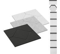 UISEBRT Pannelli acustici 3D, autoadesivi, fonoassorbenti, pannelli da parete per ambienti tranquilli, trattamento acustico, pannelli di isolamento acustico, a forma di rombo grigio chiaro