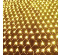 UISEBRT Rete di luci LED 3 x 2m decorazione per interni ed esterni, Catene Luminose con 8 modalità di illuminazione per feste di matrimonio Natale Halloween, Impermeabile (3 x 2m, Bianco caldo)