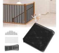 UISEBRT Rete di protezione per scale, ringhiere in poliestere, 600 x 91 cm, rete di protezione per scale per bambini, rete di sicurezza, ringhiera, rete per balcone, scale, letto a soppalco, nero