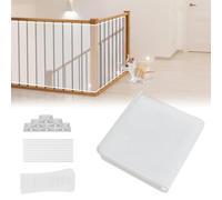 UISEBRT Rete di protezione per scale, ringhiere in poliestere, 600 x 91 cm, rete di protezione per scale per bambini, rete di sicurezza, ringhiera, rete per balcone, scale, letto a soppalco, bianco