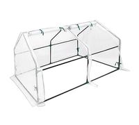 UISEBRT Serra da Giardino Serra per Pomodori, 180 x 90 x 90 cm, con rete per verdure, 2 porte arrotolabili, serra per giardino, balcone, bianco