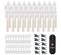 UISEBRT Set di 40 candele elettriche a LED senza fili per albero di Natale, con telecomando e timer, candele a LED, colore bianco avorio, decorazioni natalizie per Halloween, matrimoni, giardini
