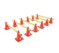 UISEBRT Set di 6 ostacoli da allenamento per bambini, con 12 coni e 6 aste di agilità, per allenare la coordinazione per bambini, cani, squadra, calcio, coni multifunzionali