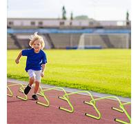 UISEBRT Set di 6 ostacoli regolabili 20/30 cm - ostacoli da allenamento calcio per bambini, mobilità e coordinazione, verde