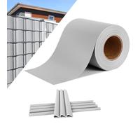 UISEBRT Strisce frangivista in PVC per recinzioni a doppia asta, 65 m x 19 cm, con clip di fissaggio 450 g/m², protezione dal vento da giardino, grigio