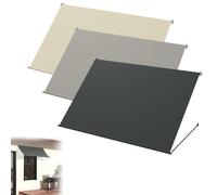 UISEBRT Tenda a rullo con protezione solare, 300 x 143 cm, ombreggiatura per balcone in tessuto di poliestere 180 g/m², telaio in alluminio, resistente ai raggi UV, ombra per finestra, grigio