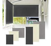 UISEBRT, tenda a rullo per esterni, verticale, avvolgibile per balcone, protezione dai raggi UV (140 x 240 cm, grigio)