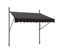 UISEBRT Tenda da Sole a Bracci con Manovella, 250x120cm Protezione per Balcone Regolabile, Senza Forare, Protezione UV Tenda da Sole per finestre, terrazze, balconi o Giardini，Grigio Scuro