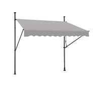 UISEBRT Tenda da Sole a Bracci con Manovella, 350x120cm Protezione per Balcone Regolabile, Senza Forare, protezione UV Tenda da sole per finestre, terrazze, balconi o giardini，Grigio scuro