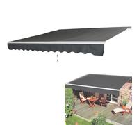 UISEBRT Tenda da sole in alluminio per Balconi con Braccio Articolato Tenda Parasole a Cassonetto Snodabile protezione solare (Grigio Scuro, 300 x 250 cm)