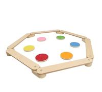 UISEBRT Trave sospesa in legno per bambini con pietre colorate ostacoli, giocattolo per interni ed esterni, tavola in legno per bambini dai 3 ai 7 anni