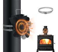 UISEBRT Ventilatore per camino con 4 fogli, senza corrente, silenzioso, per camino, per stufa a legna, bruciatore a legna, canna fumaria