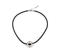 [Uitndvyte] Cavo nero Colore Collana Perline Blocco Ciondolo Corda Nera Collana Gioielli di Moda per Avanti Ragazza Adolescenti