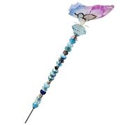 Uitndvyte Palo personalizzabile con perline a forma di farfalla, bacchetta per fate, resistente alle intemperie, ornamento per prati per bambini adulti amanti del mestiere palo a terra