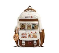 Uitndvyte Zaino elegante e funzionale a tema Capybara Pratico Nylon Borsa da scuola Casual Borse per libri per scuola o lavoro Zaino Capybara, Marrone, Single bag