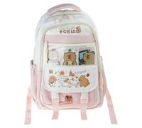 Uitndvyte Zaino elegante e funzionale a tema Capybara Pratico Nylon Borsa da scuola Casual Borse per libri per scuola o lavoro Zaino Capybara, D, Single bag