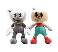 uiuoutoy Nero Bianco Soft Toys Cuppet Puphead Peluche Farcito Bambini Bambola Regalo Set di 2 Pz