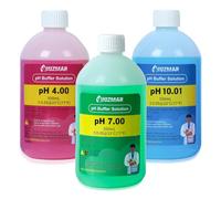UIUZMAR Soluzione di Calibrazione pH 4,00 7,00 e pH 10,01, Soluzione Liquida pH 4,00 7,00 e pH 10,01 da 500 ml con Misurino da 30 ml, Soluzione Tampone pH 4 7 10 per pHmetro, Misuratori di pH