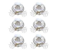 UIYIHIF 6 Pezzi Scatole di Caramelle a Cuore con Carrozza di Zucca con Fiocco, Scatole di Gioielli per Caramelle con Custodia Vuota in Metallo da 4,7 Pollici, Mini Scatole di Caramelle