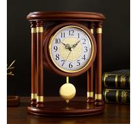 UIYOHSADG Orologio da Tavolo Vintage Silenzioso, Decorazione retrò per Soggiorno E Camino, in Legno, Altezza 29cm