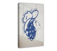 UIYTYBGAG Poster su tela "Even Cowgirls Get The Blues", decorazione per camera da letto, idea regalo, 20 x 30 cm